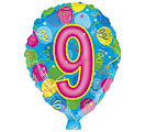 Happy 9th Birthday Mylar Balloon
